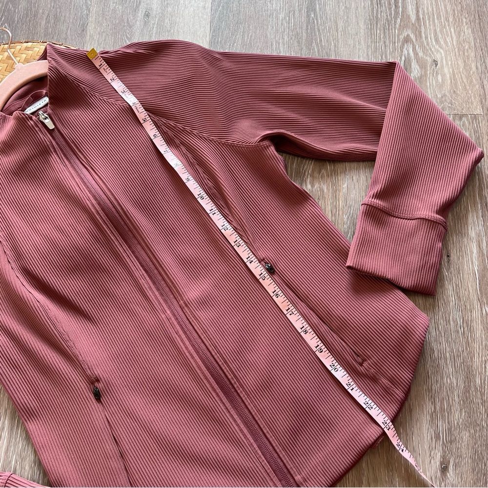 Athleta salutation ribbed jacket in tawny rose women’s size L petite - Picture 5 of 7